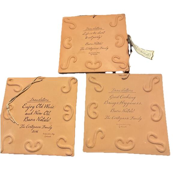 The Cortopassi Family Hand Painted Italy Ceramic Tiles Wall Décor Art Set of 3 - Picture 6 of 9